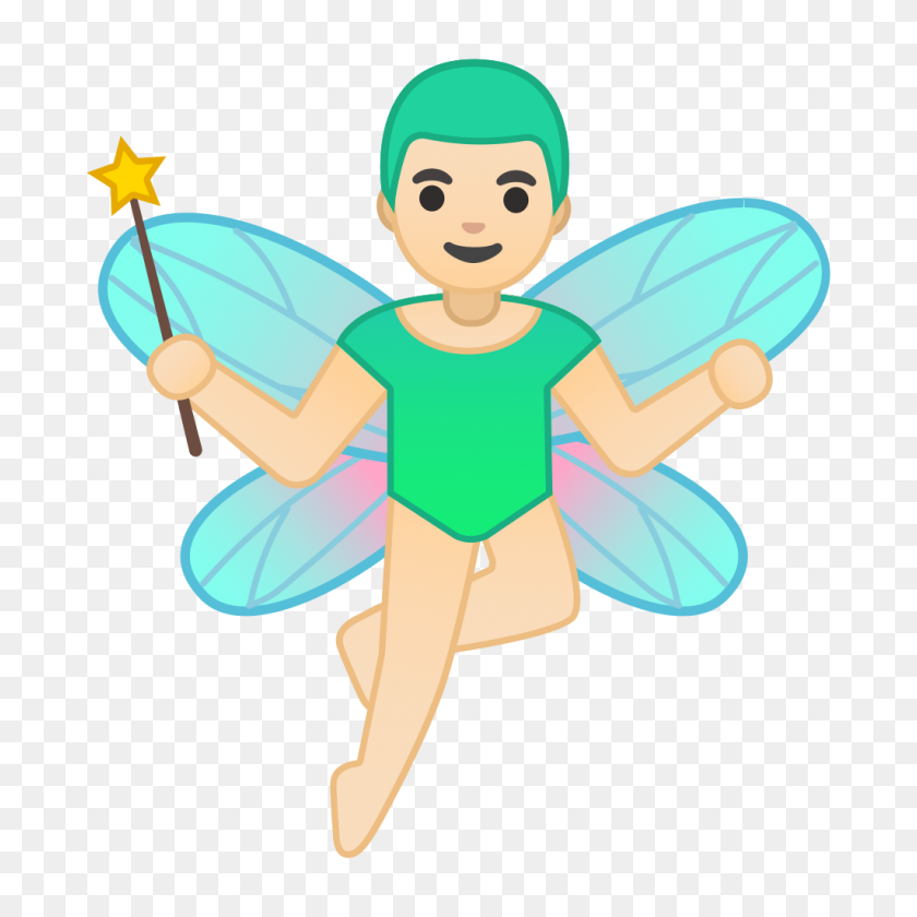 1024x1024 Man Fairy Light Skin Tone Icon Noto Emoji People Stories Iconset - Fairy PNG