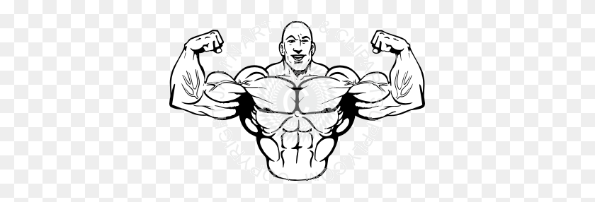 361x226 Man Flexing Muscles Front - Muscles Clipart Black And White