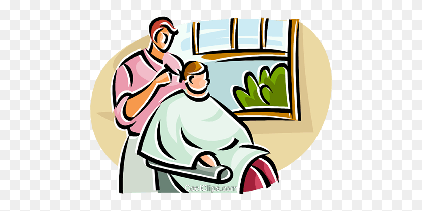 480x361 Man Getting His Hair Cut - Free Hairdresser Clipart