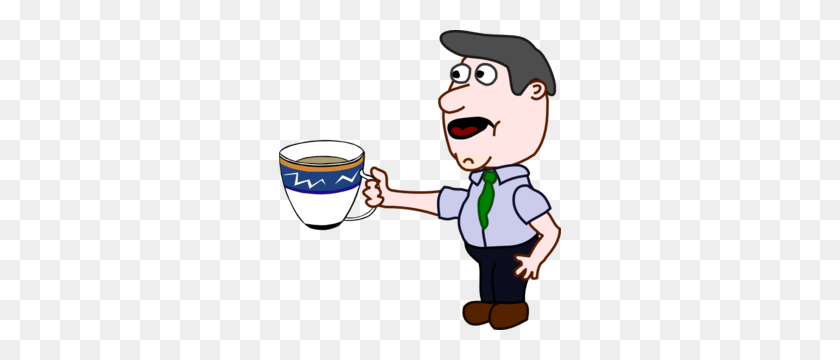 282x300 Man Holding Cup Clip Art - Man Drinking Coffee Clipart