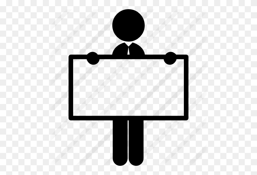 512x512 Man Holding White Board - Board PNG