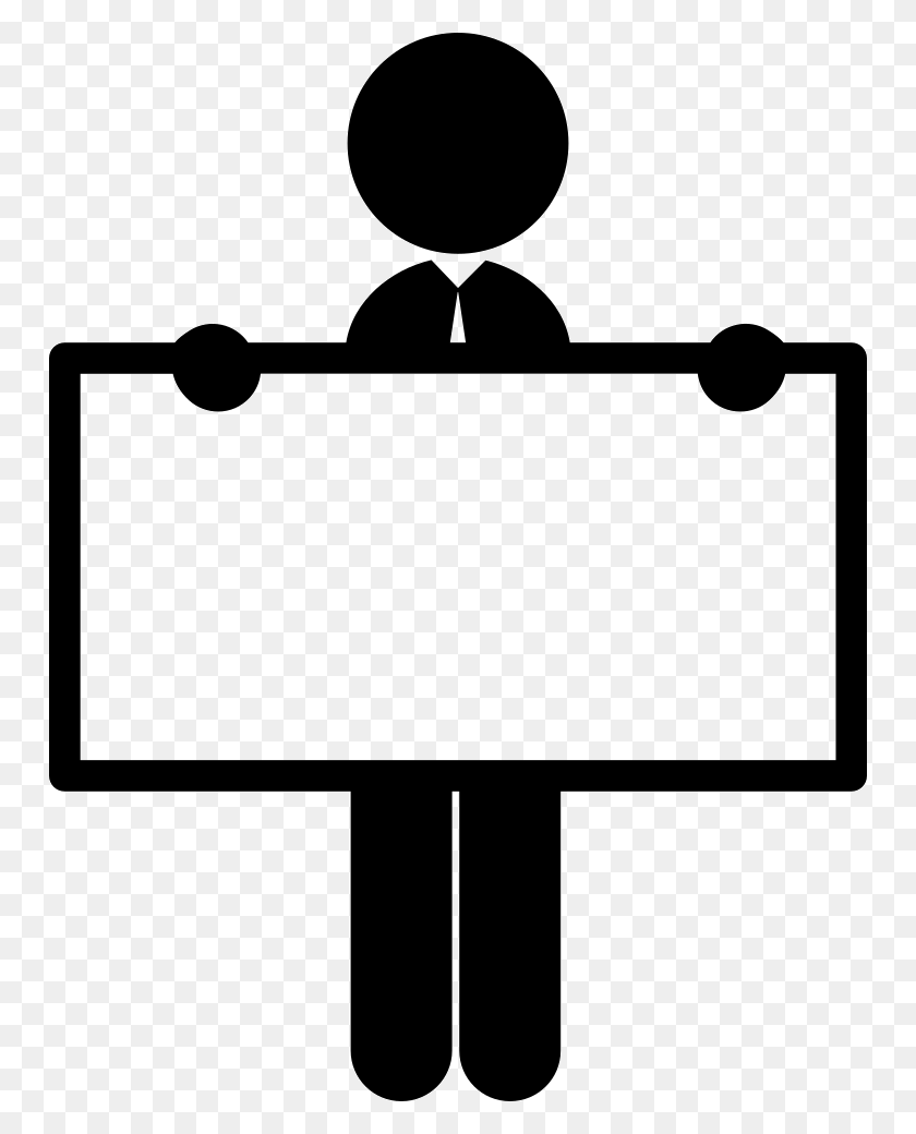 750x980 Man Holding White Board Png Icon Free Download - Board PNG