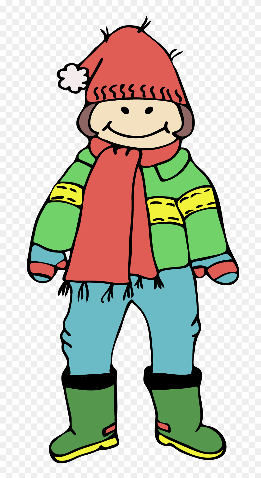Зимняя одежда для детей рисование