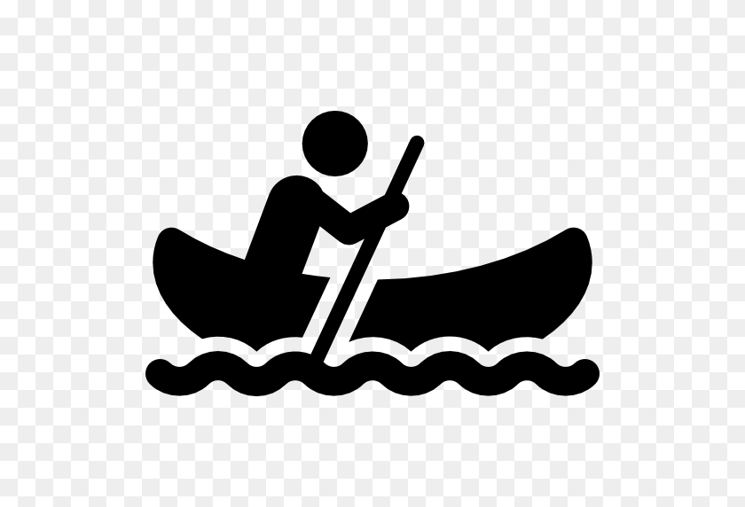 512x512 Man In Canoe - Canoe Paddle Clipart