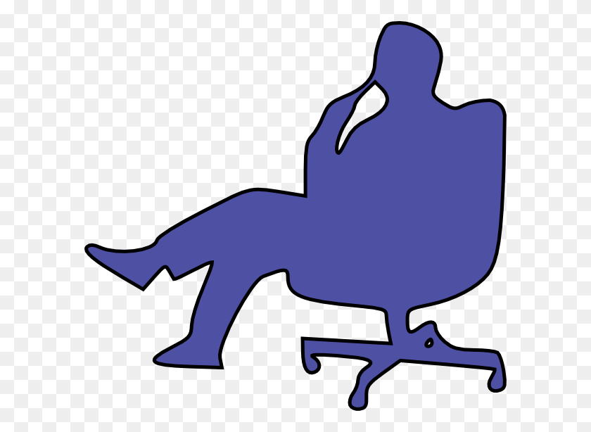 600x554 Man In Chair - People Thinking Clipart