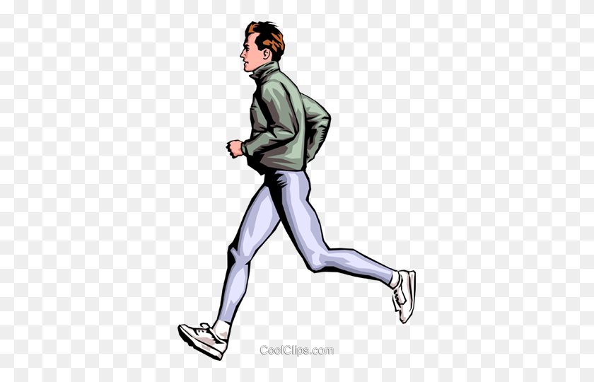 337x480 Man Jogging Royalty Free Vector Clip Art Illustration - Jogging Clipart