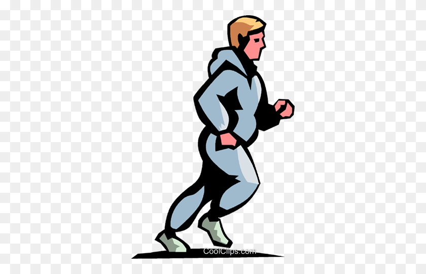 323x480 Man Jogging Royalty Free Vector Clip Art Illustration - Jogging Clipart
