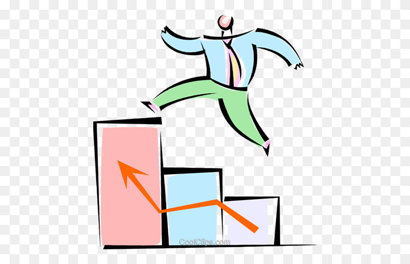 458x480 Man Jumping To Success Royalty Free Vector Clip Art Illustration - Success Clipart Free