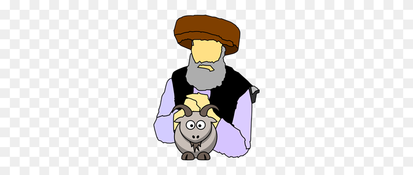 216x297 Man Leaning On Goat Clipart Png For Web - Mountain Goat Clipart