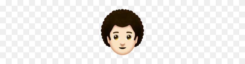 160x160 Man Light Skin Tone, Curly Hair Emoji On Emojipedia - Curly Hair PNG