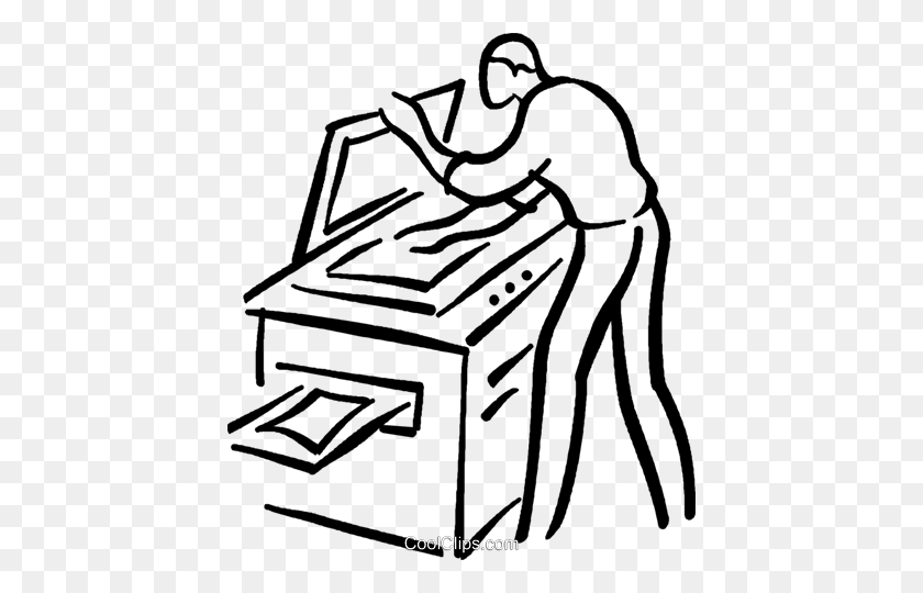 426x480 Man Making A Photocopy Royalty Free Vector Clip Art Illustration - Copy Machine Clipart