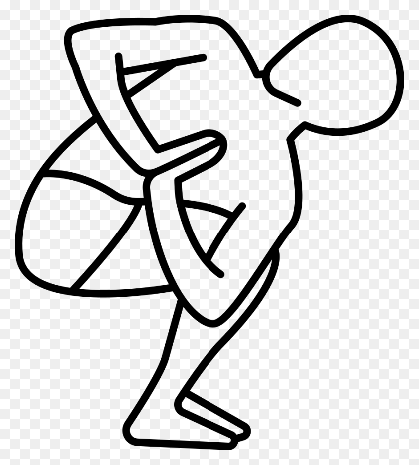 876x980 Man On Squat Position Turning Waist Png Icon Free Download - Squat PNG