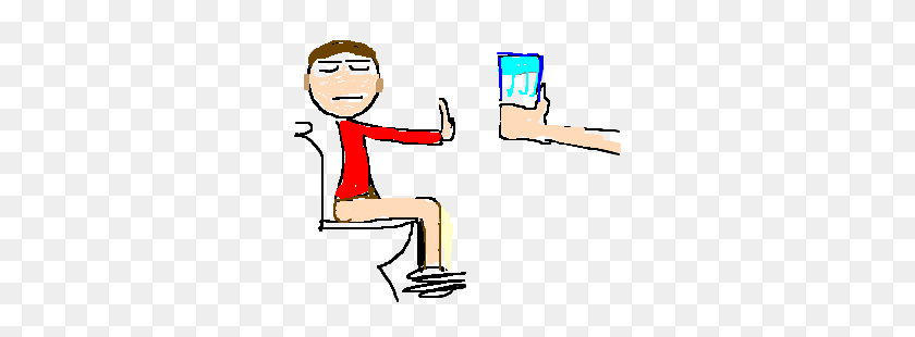 300x250 Man On Toilet Not Thirsty For Milk Drawing - Thirsty Clipart