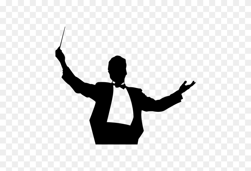 512x512 Man Orchestra Conductor Silhouette - Orchestra PNG