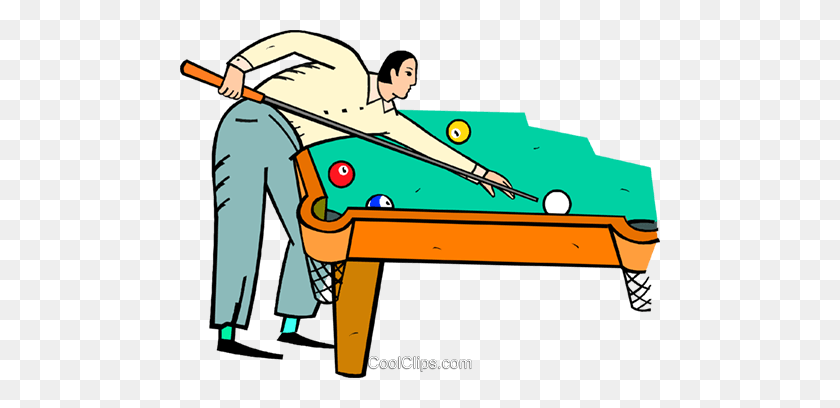 480x348 Man Playing Pool Royalty Free Vector Clip Art Illustration - Pool Clipart Free