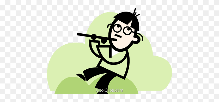 480x331 Man Playing The Flute Royalty Free Vector Clip Art Illustration - Flute Clipart