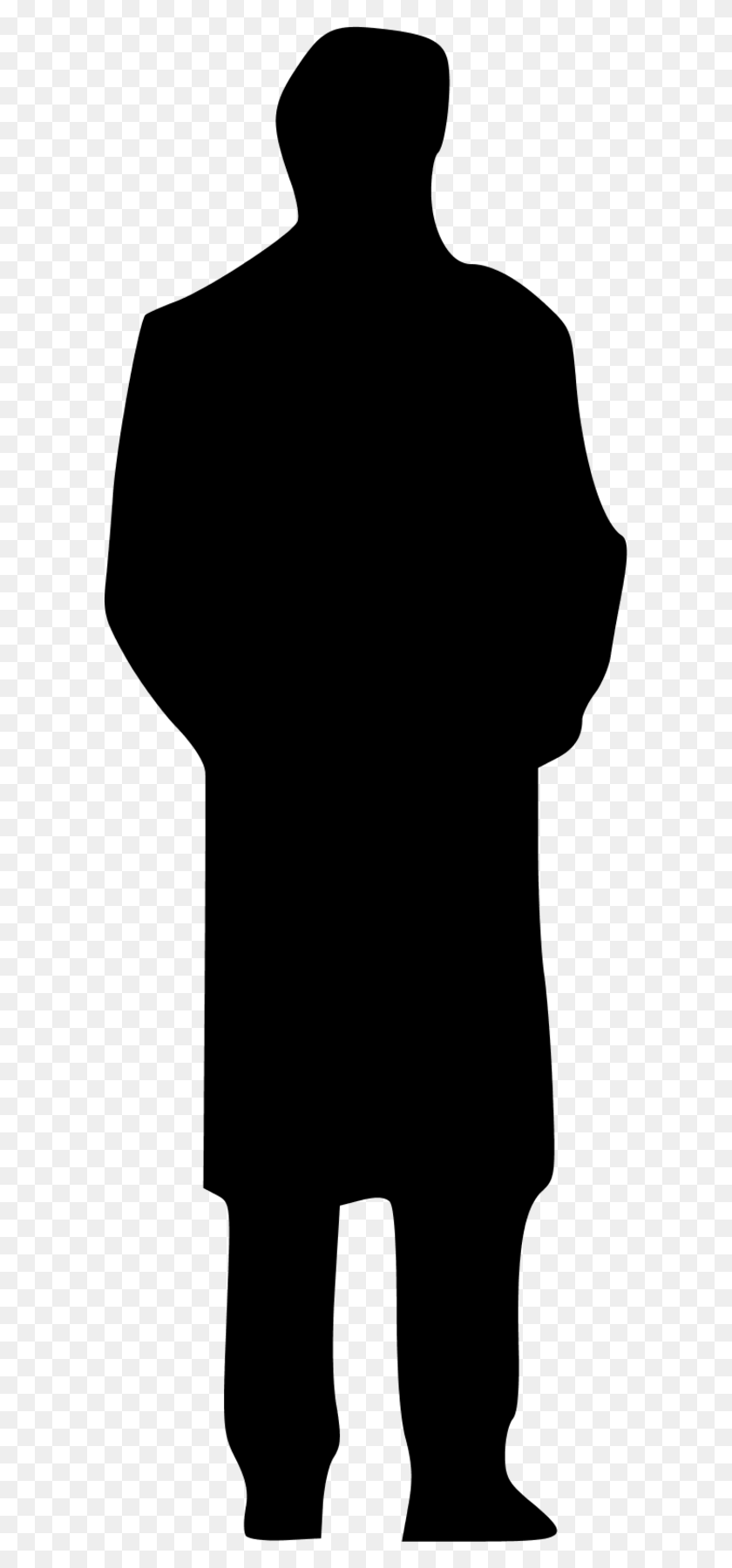600x1740 Man Point Silhouette Clipart Png - Person Silhouette PNG