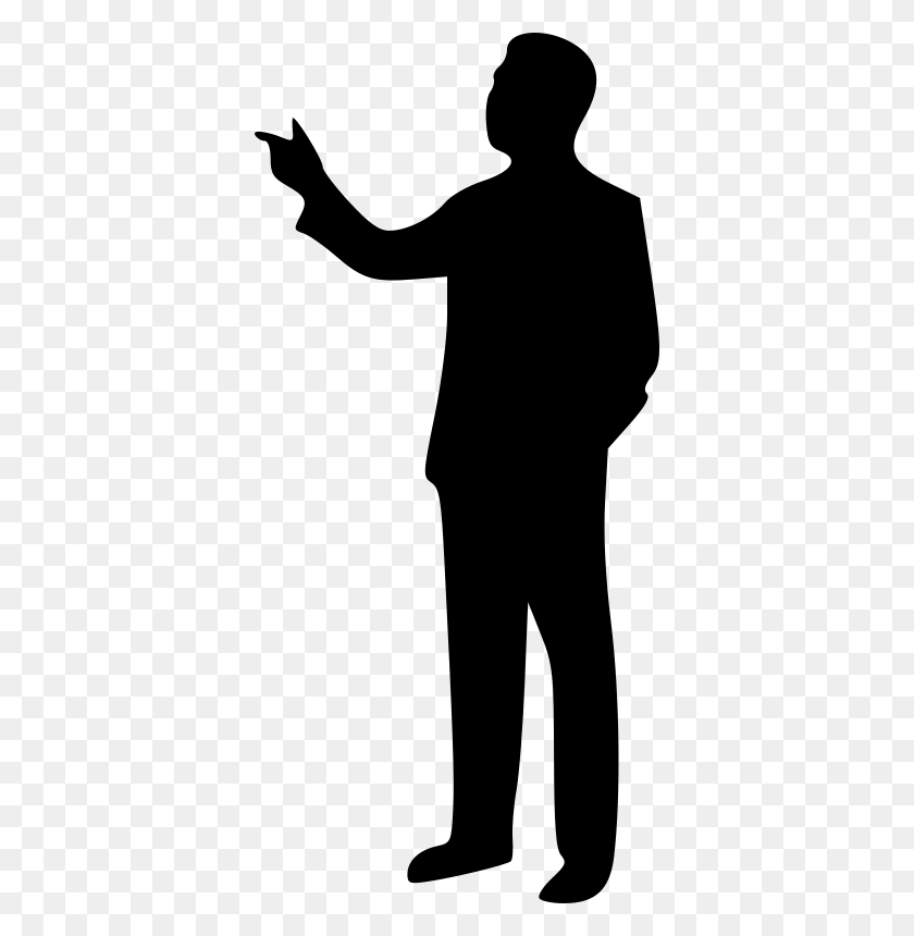 372x800 Man Pointing Silhouette Clipart Png - Male Silhouette PNG