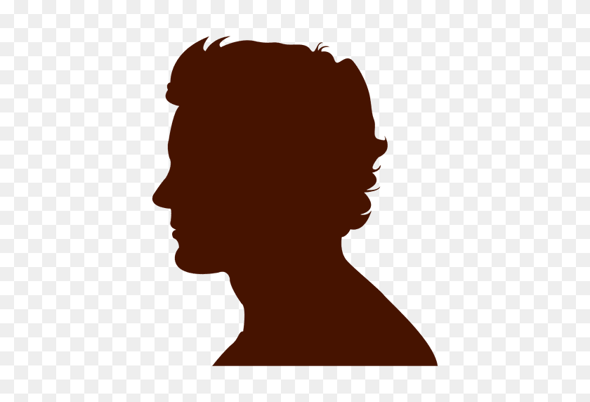512x512 Man Profile Silhouette - Face Silhouette PNG
