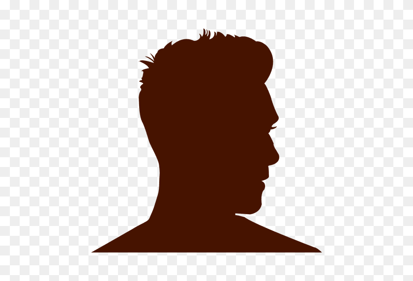 512x512 Man Profile Silhouette Handsome - Face Silhouette PNG