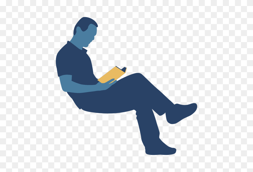 512x512 Man Reading Book Silhouette - Reading PNG