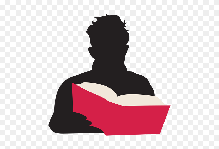 512x512 Man Reading Book Silhouette People Reading - Book Silhouette PNG