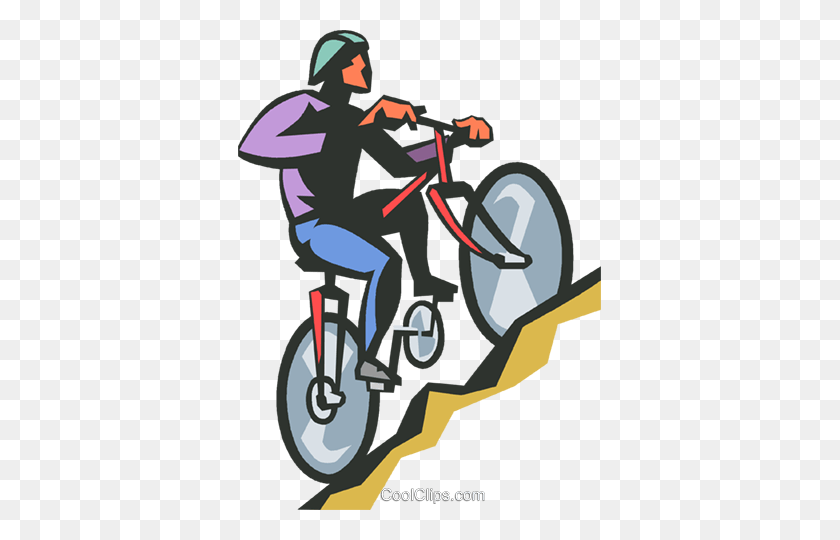 363x480 Man Riding A Bicycle Royalty Free Vector Clip Art Illustration - Ride A Bike Clipart