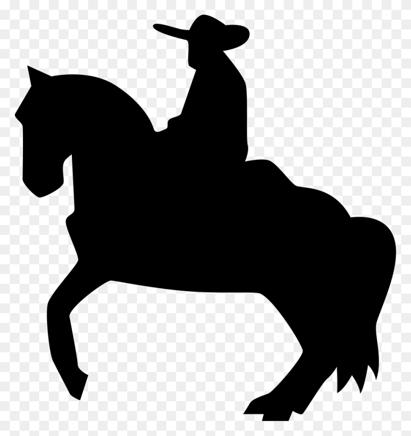 920x981 Hombre Montado En Un Caballo Silueta De Flamenco Png Icon Free - Horse Icon Png