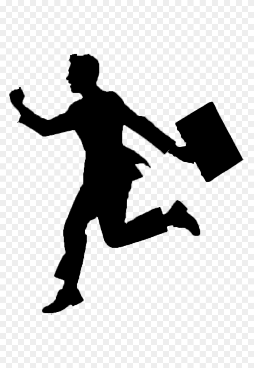 956x1417 Man Running Office Silhouette Png Free Download - Running Silhouette PNG