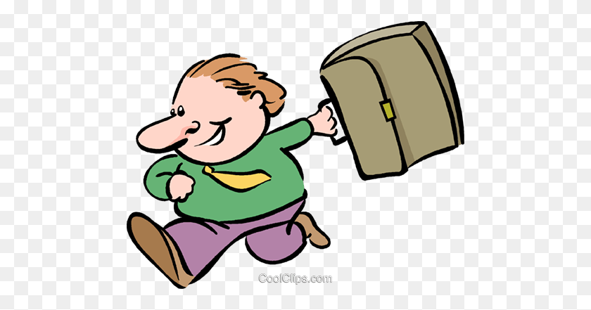 480x381 Man Running With A Suitcase Royalty Free Vector Clip Art - Running Clipart Free