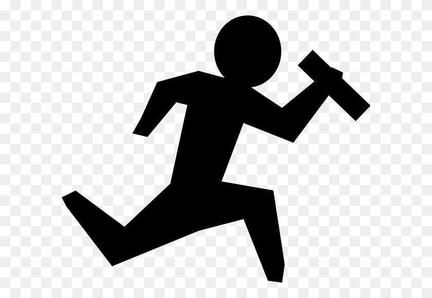 600x520 Man Running With Object Clip Art - Objects Clipart