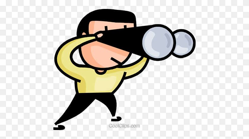 480x408 Man Searching With Binoculars Royalty Free Vector Clip Art - Sight Clipart