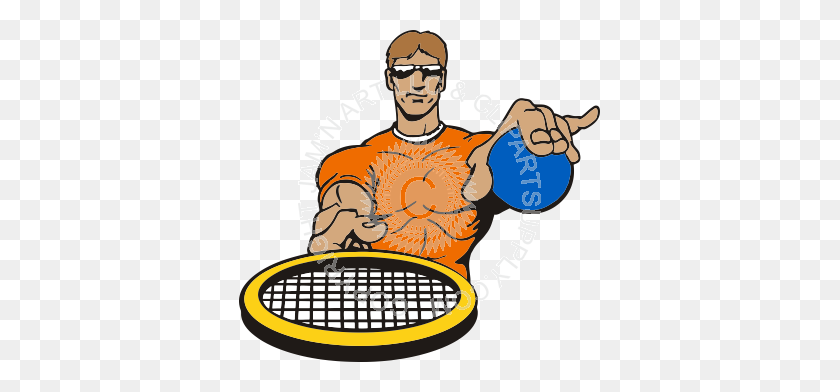 361x332 Hombre Sirviendo Racquetball En Color - Racquetball Clipart