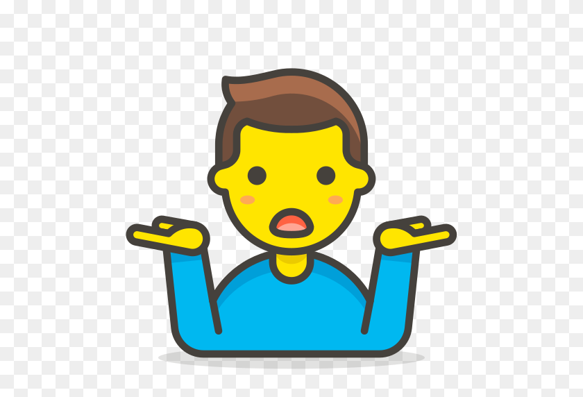 512x512 Man, Shrugging Icon Free Of Free Vector Emoji - Shrugging Shoulders Clipart