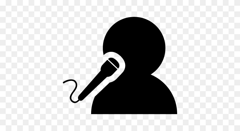400x400 Man Singing With A Microphone Free Vectors, Logos, Icons - Microphone Vector PNG