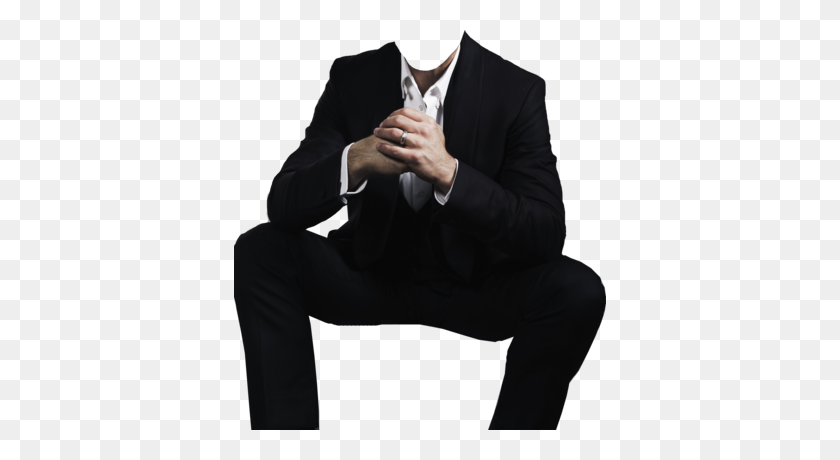 372x400 Man Sitting - Man In A Suit PNG