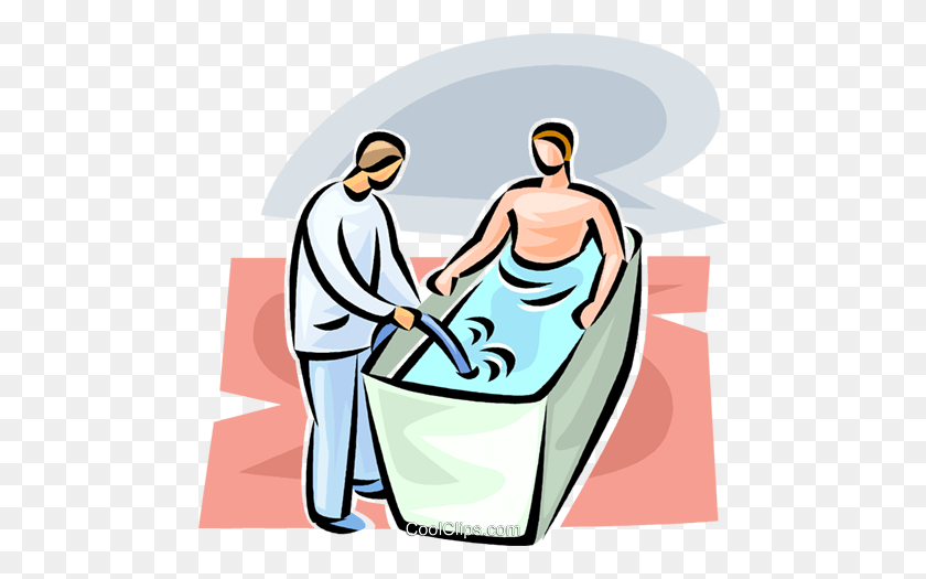 480x465 Man Sitting In A Therapeutic Whirlpool Royalty Free Vector Clip - Whirlpool Clipart