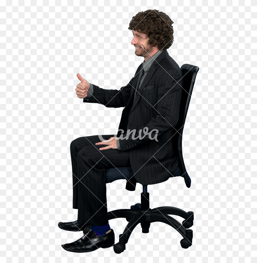 462x800 Man Sitting On Chair - Person Sitting In Chair PNG