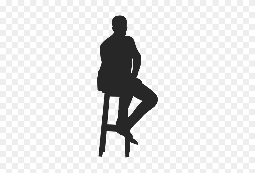 512x512 Hombre Sentado En Taburete - Persona Sentada Png