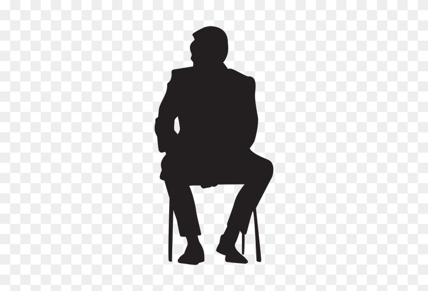 512x512 Man Sitting Silhouette People Sitting - Silhouette People PNG
