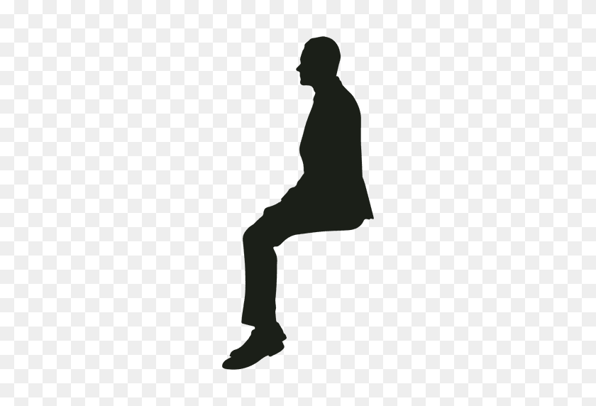 512x512 Man Sitting Straight Silhouette - Sitting Person PNG