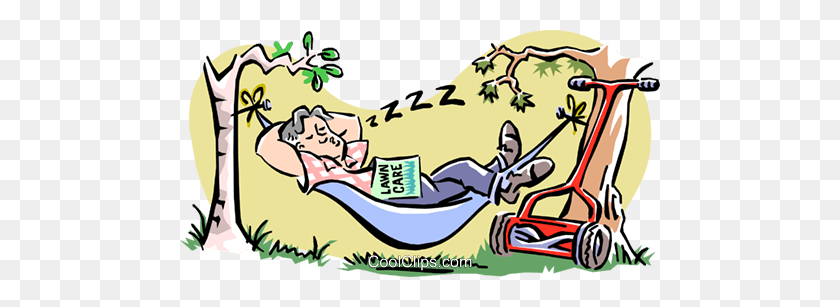 480x247 Man Sleeping In Hammock Royalty Free Vector Clip Art Illustration - Sleep Clipart Free