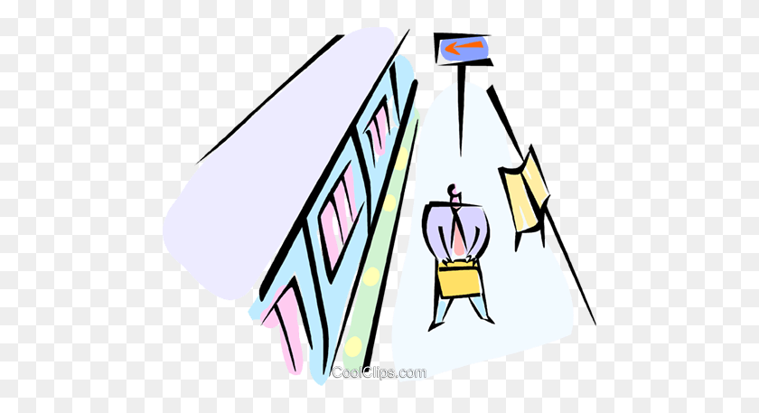 480x397 Man Standing - Train Station Clipart