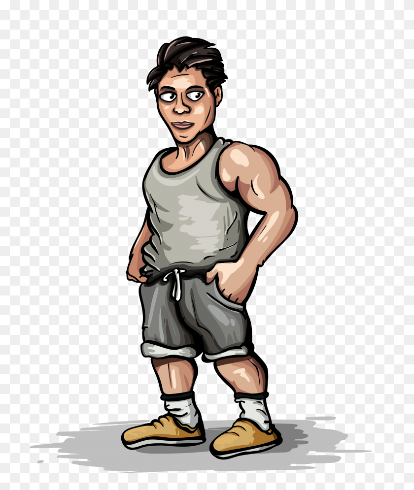 2840x3405 Man Standing In Shorts And Wrestling T Shirt Free Vectors - Wrestling Clip Art Free