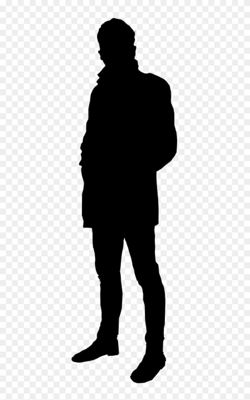 480x1282 Man Standing Silhouette Png - Silhouette Man PNG