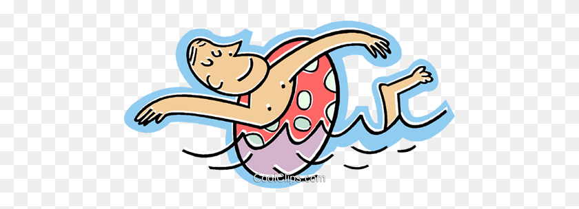 480x244 Man Swimming With Float Royalty Free Vector Clip Art Illustration - Float Clipart