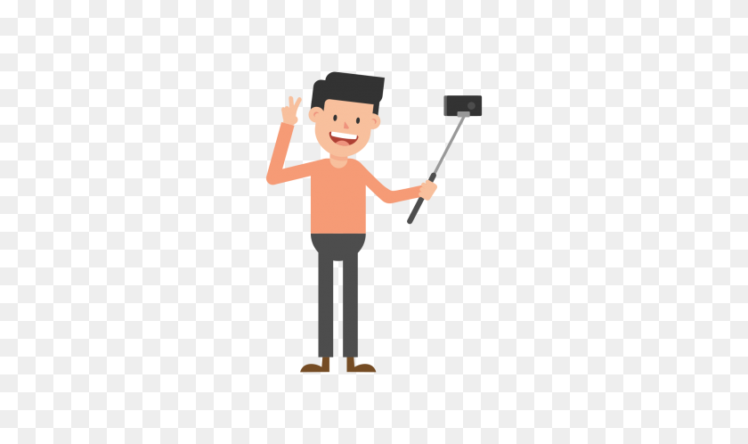 2000x1125 Man Taking A Selfie Cartoon Vector - Cartoon Person PNG