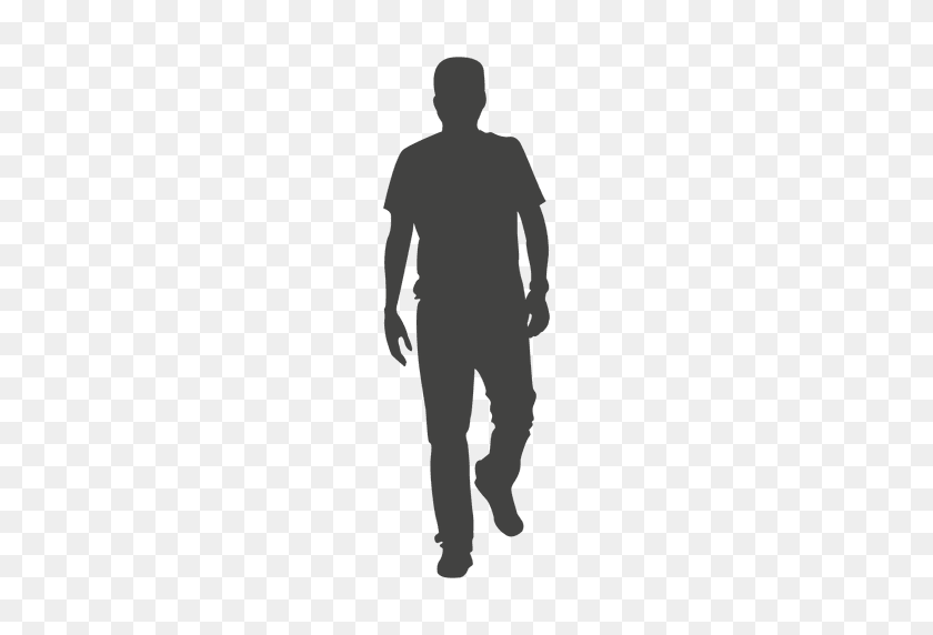 512x512 Man Walking Front Silhouette - Person Walking PNG