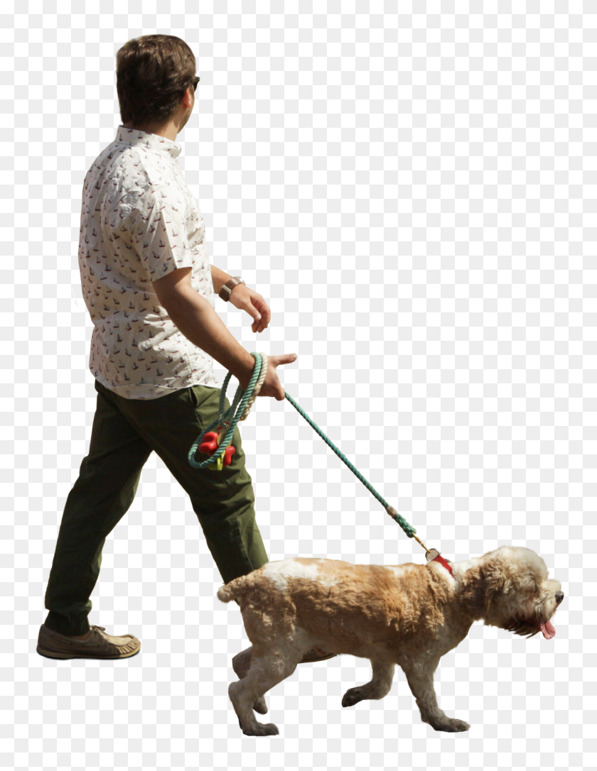 1216x1600 Человек Идет С Собакой, Вырезанной Для Архитектурных Визуализаций - Человек Идет Png