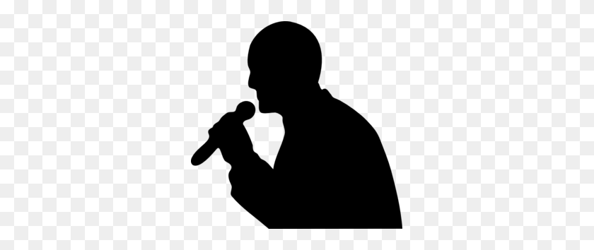 299x294 Man With A Microphone Clip Art - Person Singing Clipart